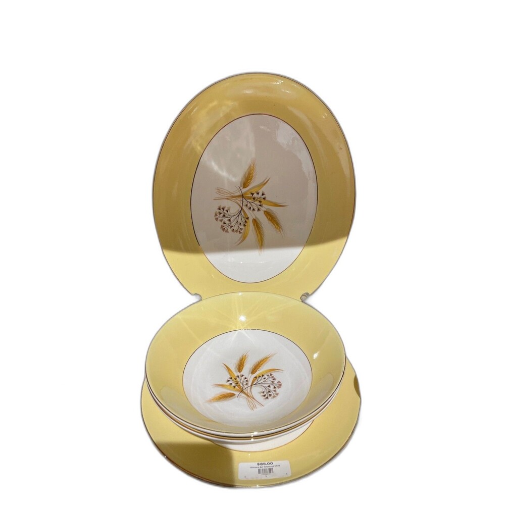Vintage Century Service Autumn Gold Set of 6 7 1/4" Salad / Dessert Plates 1950s